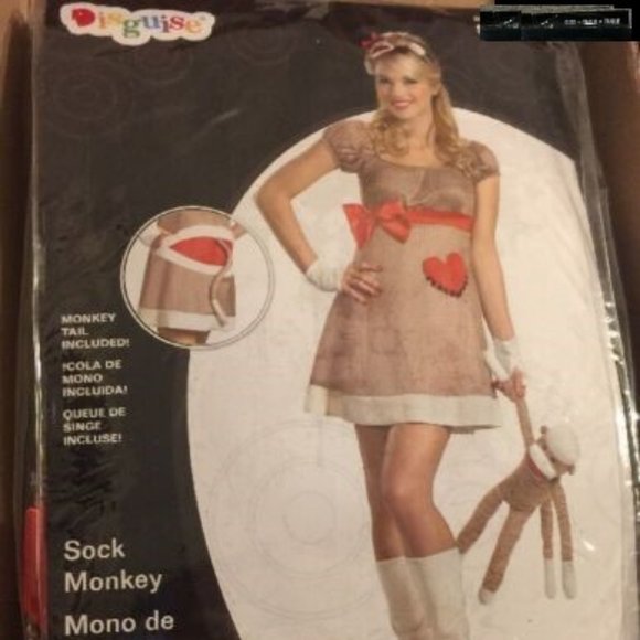 🆕 Ms. Sock Monkey Deluxe Adult Costume Medium NWT/NEW - Picture 2 of 14